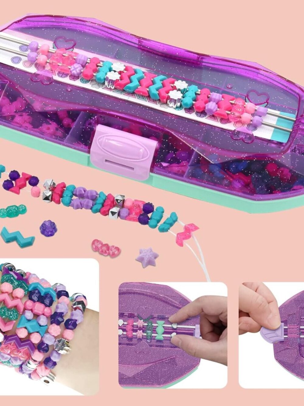 DIY Bead Bracelet Making Kit for Kids, Arts & Crafts Jewelry Design Activity Set - Picture 13 of 14